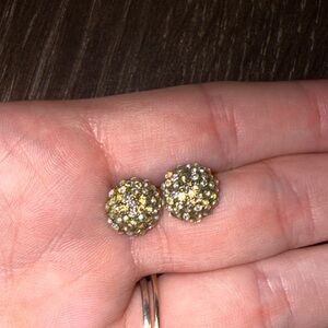 Gold Crystal Stud Earrings